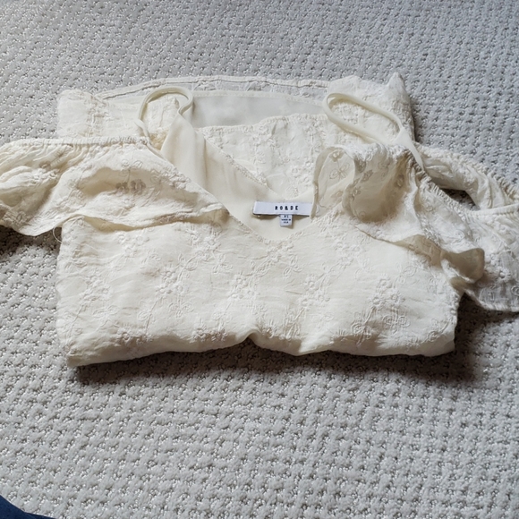 RO & DECream/Ivory Floral Ruffle Blouse - Picture 4 of 12